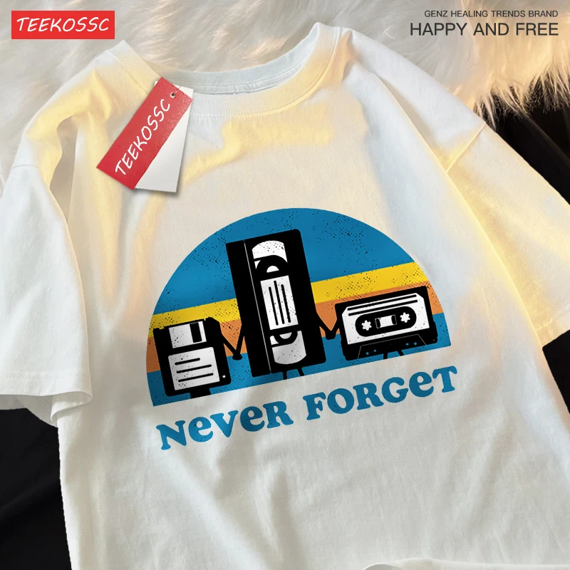 Nie Vergessen Die Alten Radio Männer Frauen T Shirts Harajuku Oansatz T-Shirts Vintage Oversize Kleidung Sommer Baumwolle T-shirts Paar – Detail 12