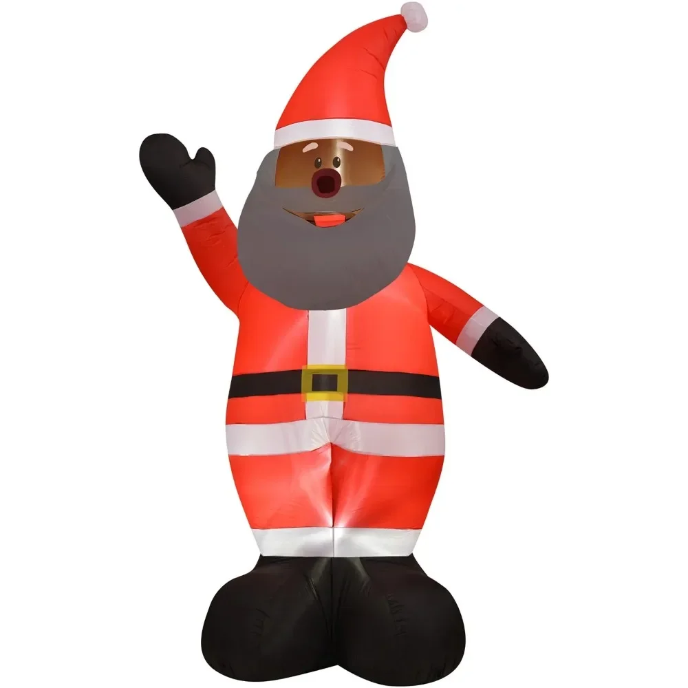 

Tall Inflatable African American Santa Claus Outdoor Christmas Yard Inflatable With Lights 144" Freight Free Decoration Outside