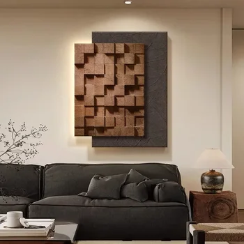Tela Soggiorno Pittura decorativa creativa Geometria solida Stampaggio Tela Pittura Decorazione moderna della stanza di lusso nordica