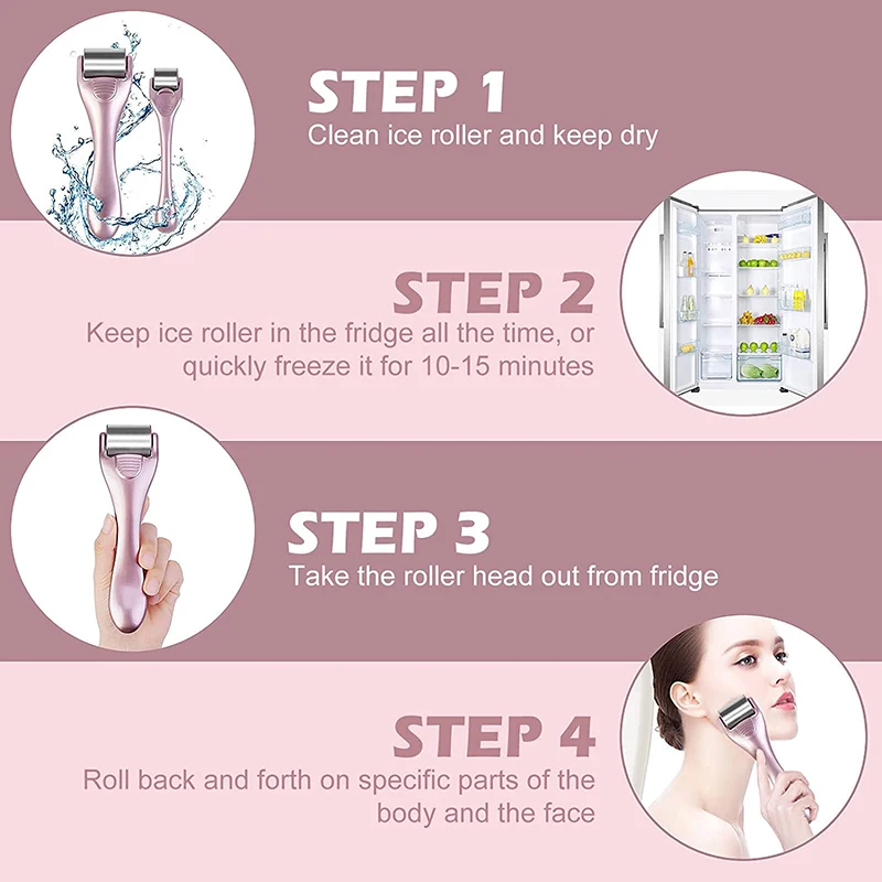 Rolă de gheață masaj facial din oțel inoxidabil răcire față rolă piele răcire ochi masaj anti-îmbătrânire lifting durere ameliorare frumusețe instrument_voghion.com