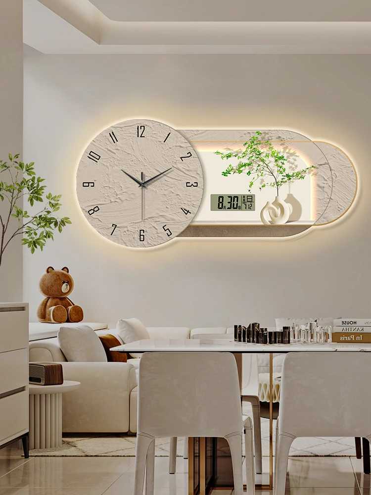 

Современные настенные часы для гостиной, столовой, декоративная картина, вечный календарь, электронные часы, новые настенные часы