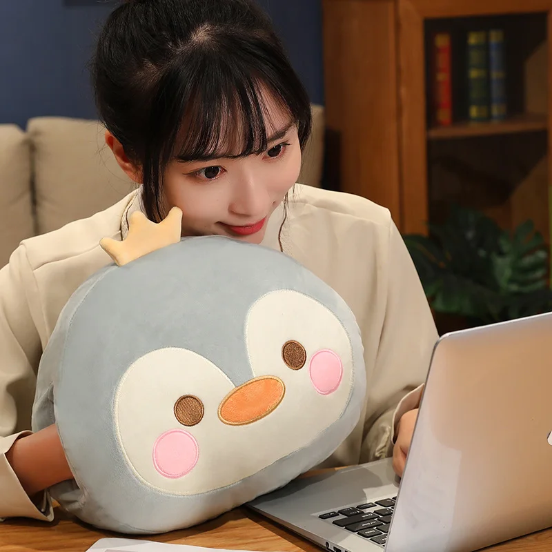 30cm Cartoon Animal Plush Small Pillow Hands Warm Burner Down Cotton Soft Cat Penguin Dinosaur Duck Bear Plushie Peluche Gift 3