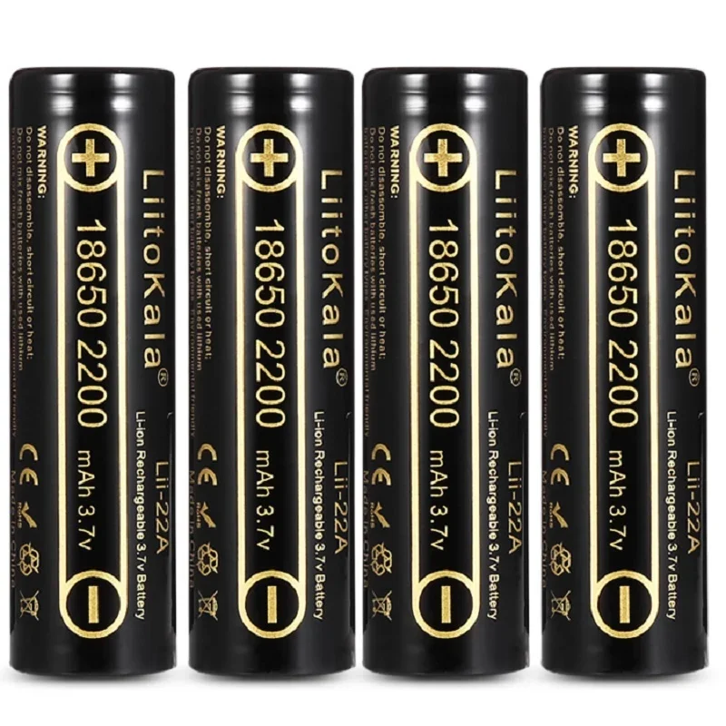 LiitoKala Lii-22A 3.7V 18650 Rechargeable Battery 2200mAh Real Capacity for Flashlight Toys Electric Toothbrush rechargeable lithium batteries