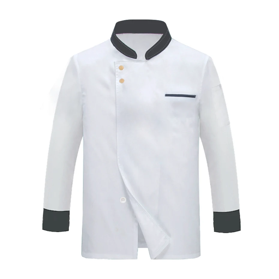 

Long Sleeve Chef Jacket for Men in Black and White - Perfect for Restaurants and Hotels