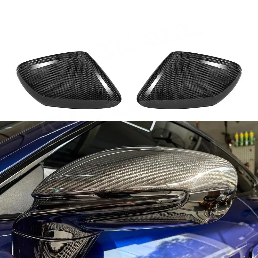 

Dry Carbon Fiber Rearview Mirror Cap Trim Shell Covers For Porsche Taycan 911 9J1 2019+ For Porsche Taycan 992 2021+ LHD