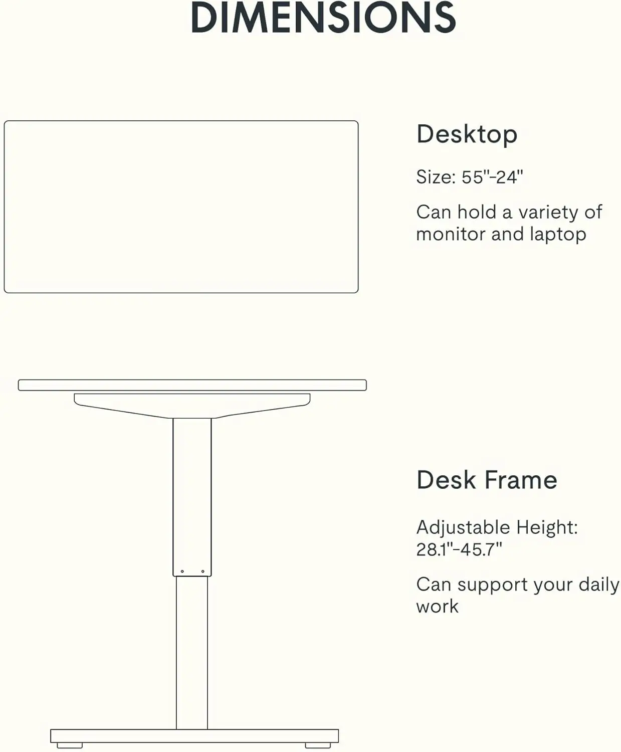 FLEXISPOT EN1 One-Piece Rubber Wood Standing 55 X 24 Inches Height Adjustable Electric Sit Stand Home Office Desks  Rubber Top 5