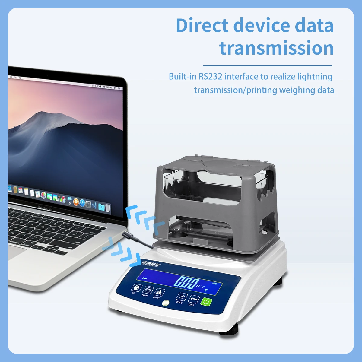 Density balance measuring instrument High-precision solid gold small particles liquid specific gravity electron density meter