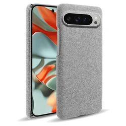 Sleek Fabric Cloth Thin Phone Bag Case Cover for Google Pixel 8 Pro (Light gray)