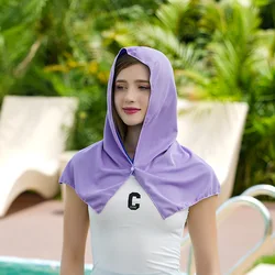 Ultimate Cooling Hoodie Towel - UV Protection & Quick Drying for Outdoor Adventures and Fitness Activities (Purple)