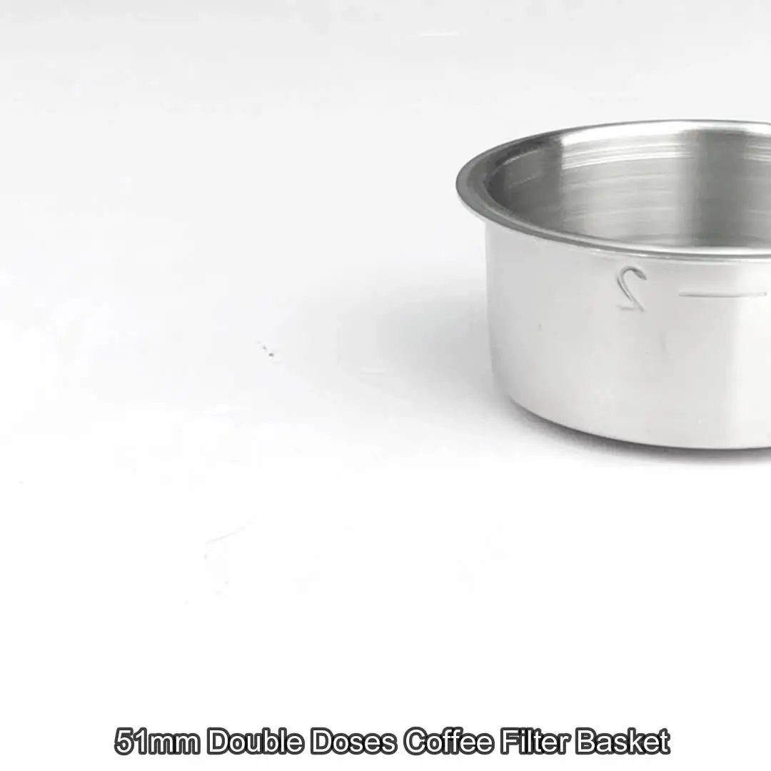 Set 2 Filtri Caffè 51 Mm In Acciaio Inox Senza Pressione, Per Macchine Cecotec, UFESA E Breville (singolo + Doppio)