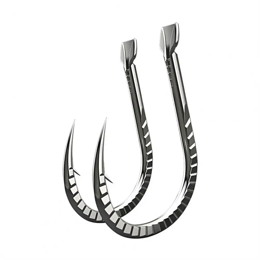 

20Pcs Fishing Hook Fishing Tackle Strong Sleeve Black Pit Snake Shaped Belly Line Slot Fishhook Fishing Accessories