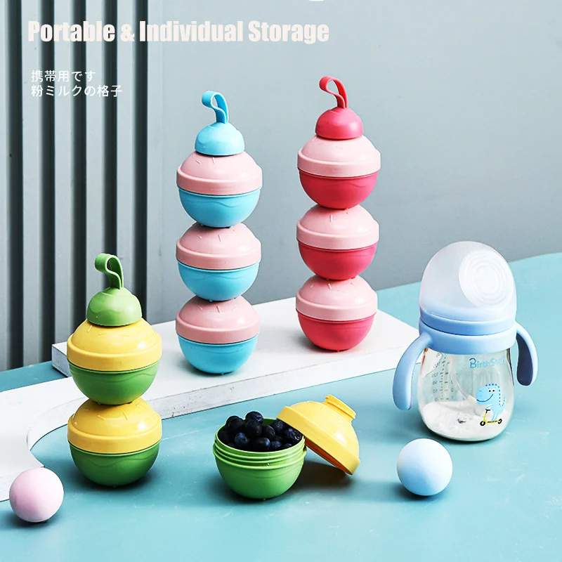 3 Layers Stackable Formula Dispenser Portable Baby Milk Powder Container Non-Spill Essential Infant Cereal Food Storage Boxs