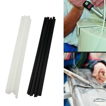ABS 플라스틱 자동차 범퍼 수리 도구, 납땜 용접 용품, 용접봉 25cm, 흑백, 10 개