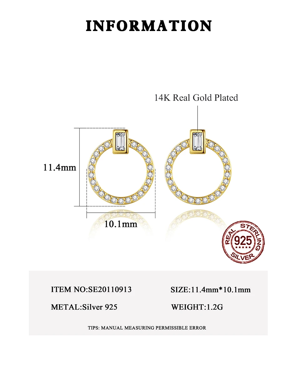 Orecchini a bottone Fashion Grace per donna Gioielleria raffinata in argento sterling Rotondo Pave CZ Pendientes Femme Bijoux Regalo di nozze_voghion.com