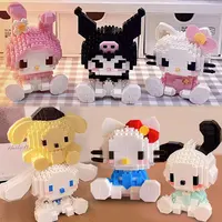 KEEPPLEY Sanrio Anime Hello Kitty My Melody Cinnamoroll Pompompurin Kuromi Building Blocks Girl Kid Holiday Christmas Gift 1
