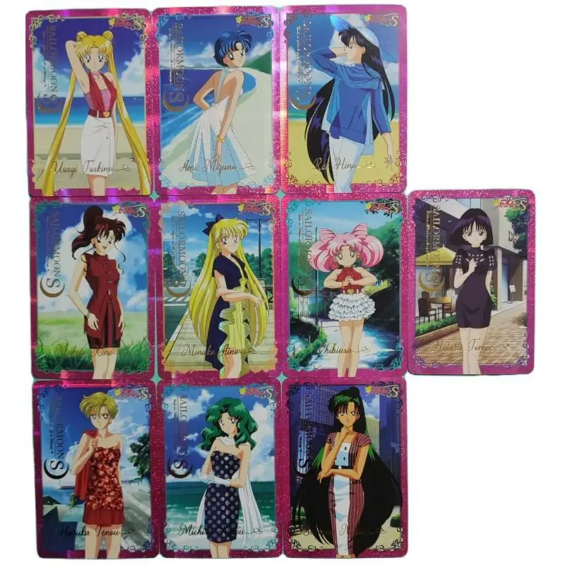 

10Pcs/set Sailor Moon Sailor Tenoh Haruka Jupiter Self Made Anime Game Characters Classic Series Color Flash Collection Card Toy