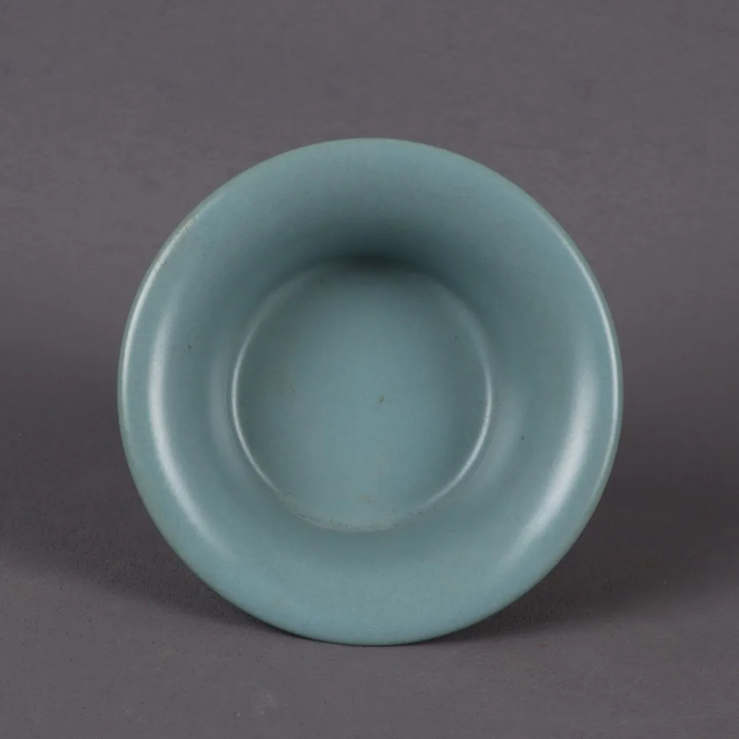Jingdezhen Antique Porcelain, Lake Blue Glaze, Wide Mouth, High Foot Cup, Home Decoration and Ornament 3