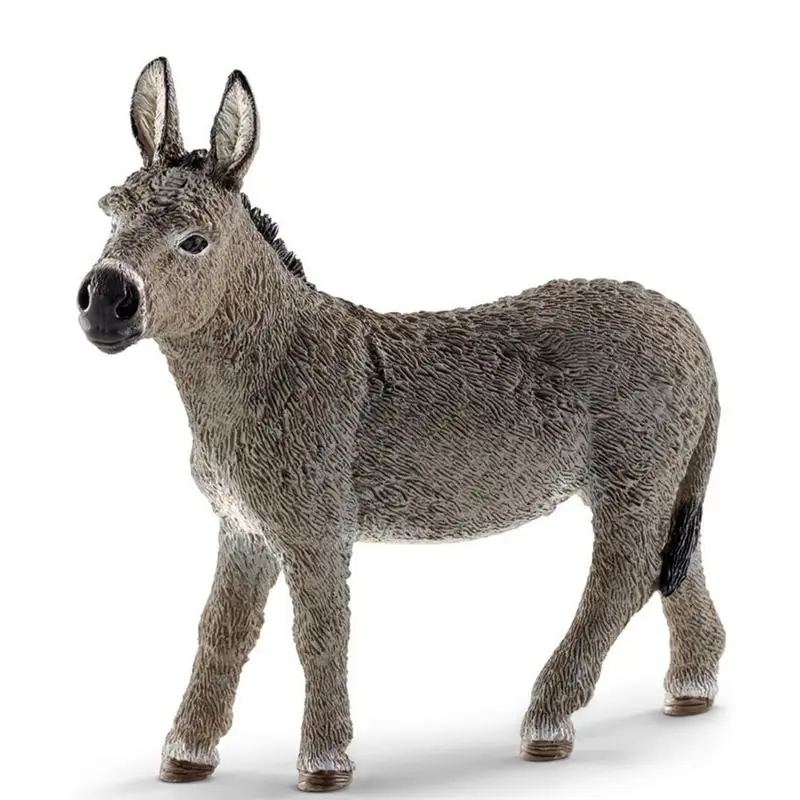 Donkey Figurine 3.7In Bomboniere Pvc Simulato Modello Di Asino Giocattolo Prescolare Fattoria Animale Giocattolo Cake Topper Collezione Regalo Di Comp