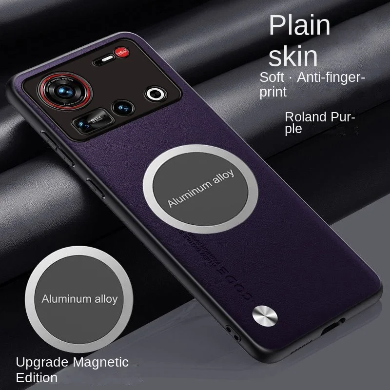 Soft Vegan Leather Magnetic Protective Back Cover Case - Premium Phone Shell