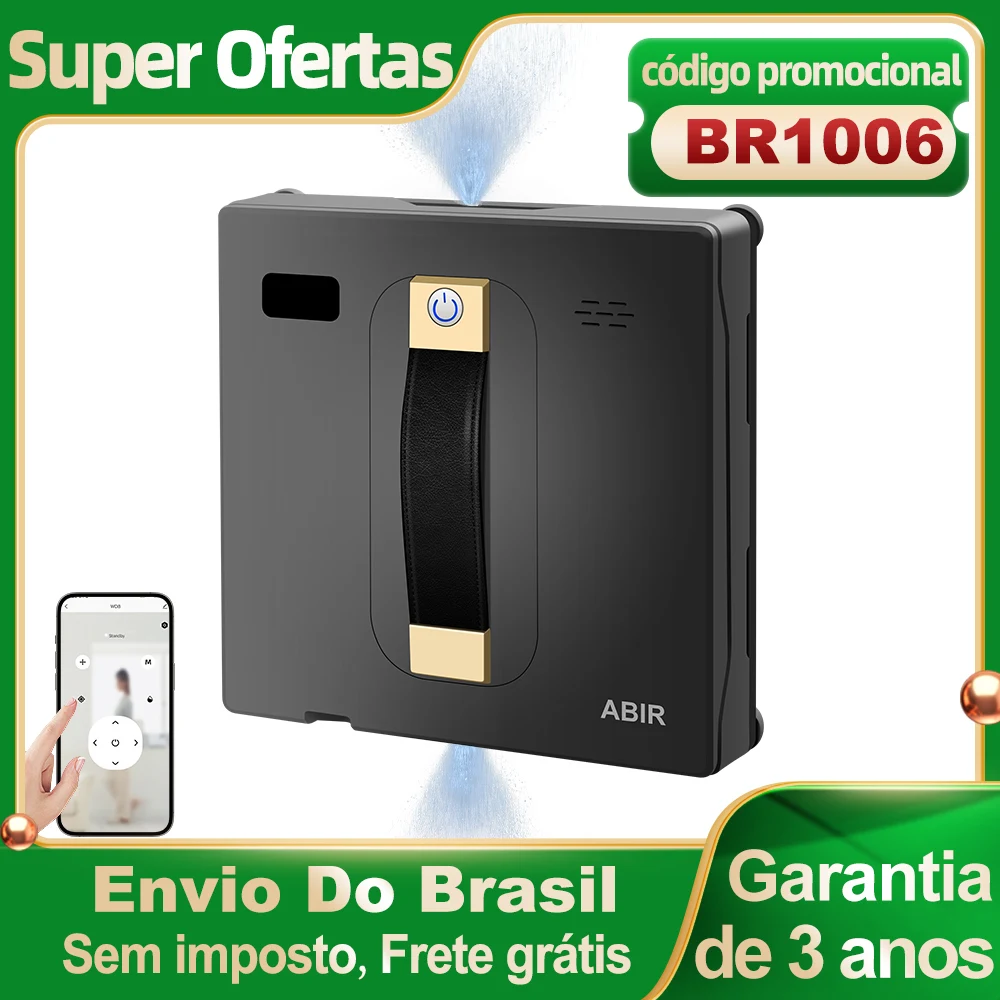 Imagem do produto (Código promocional: BR1006)Robô Lavador de Janelas ABIR WD8, Pulverização de Água Dupla, Memória Inteligente, Sucção a Vácuo de Alta Potência, Sensor a La na loja AliExpress