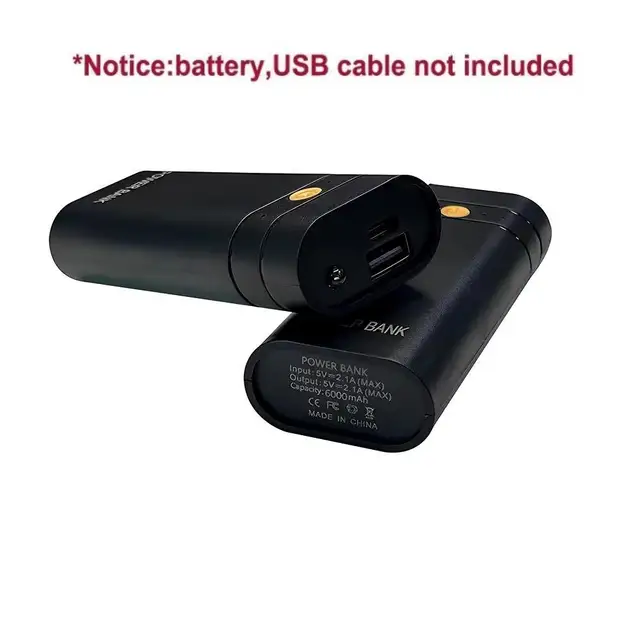 5V 2A 6000mAh 2X 18650 USB type-c boîtier de chargeur de batterie bricolage boîte de batterie externe pour téléphone charge électronique piles non incluses 2