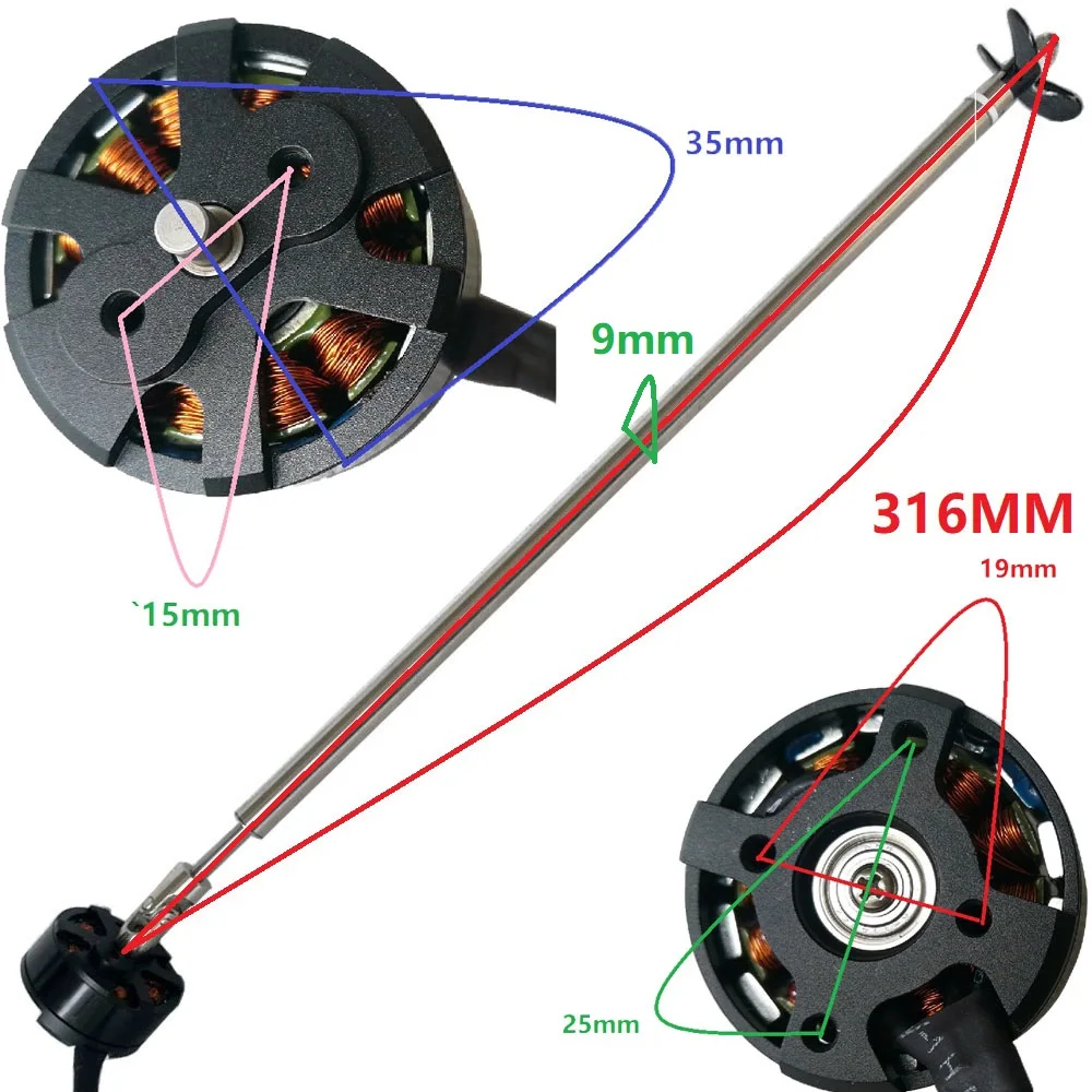 Moteur RC sans balai 3520 2-4S pour bateau sous-marin ROV