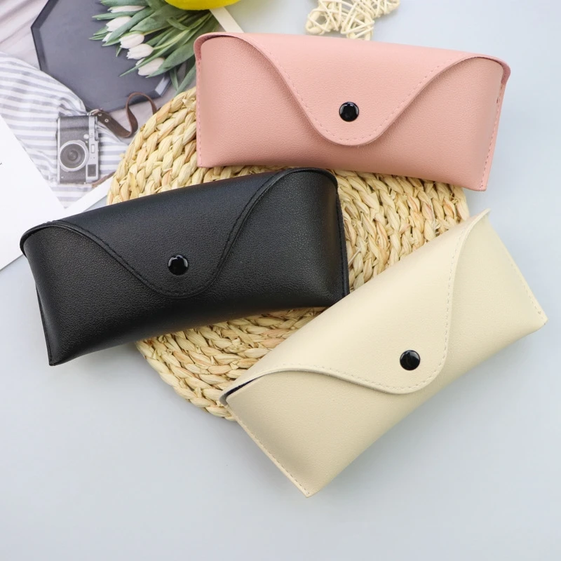 

Durable Leather Eye Glasses Sunglasses Hard Case Convenient Lightweight Protector Box Solid Color Pouch Bag Easy To Carry