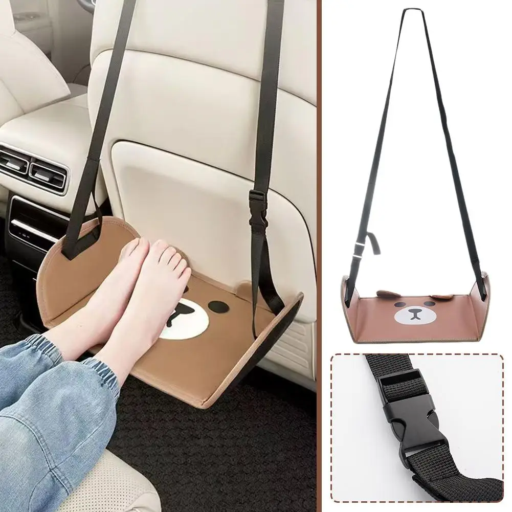 Car Foot Rest Car Travel Foot Rest Pad Portable Foot Hammock Long Flight Essentials Office Footrests Hanging Adjustable Car Interior Supplies