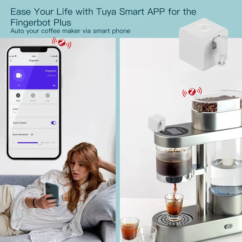 Tuya Zigbee Fingerbot Plus Smart Fingerbot Switch Button Pusher APP Timer Voice Control Works Alexa Google Home Assistant