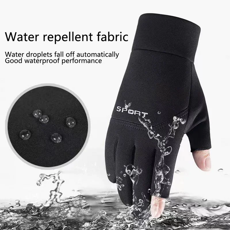 1 Pair Winter Cycling Gloves Men Waterproof Windproof Outdoor Fishing Motorcycle Thermal Touch Anti-Slip Fleece Ski Sport Gloves 4