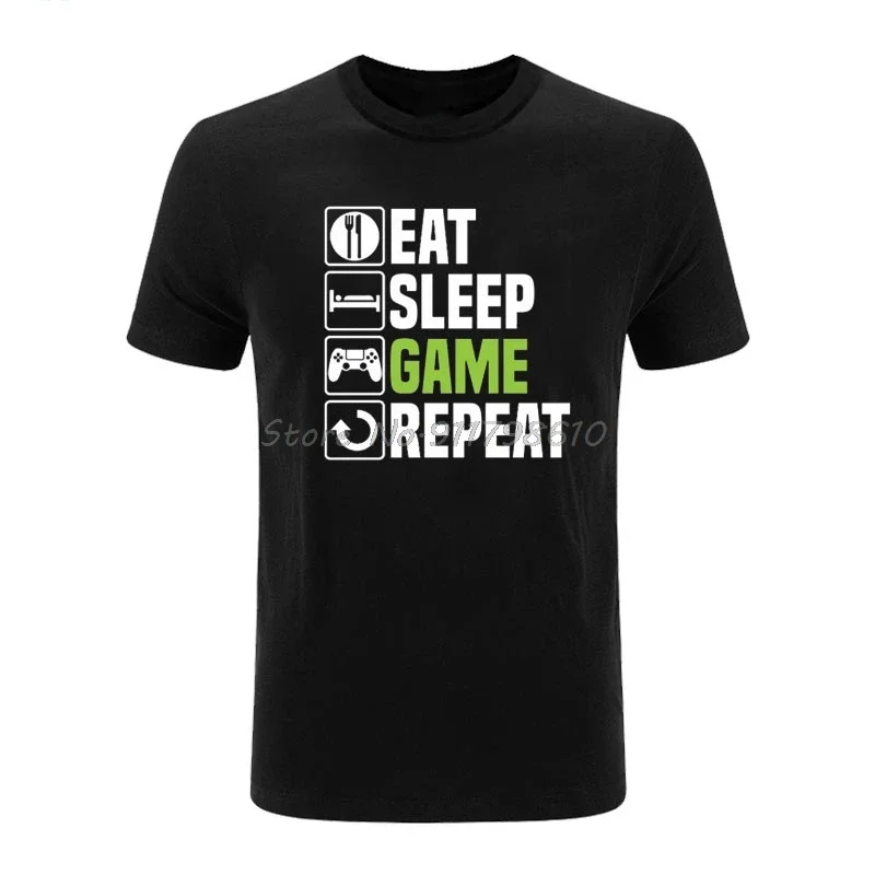 

Eat Sleep Game T-Shirt Funny Gamer Gaming Christmas Birthday Gift Tshirt Casual Printed Men Cotton Tees Streetwear Harajuku