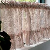 Korean/Japanese Pink Lace Short Curtains Korea Pastoral Flowers Half Curtains for Kitchen Valance #A358 1