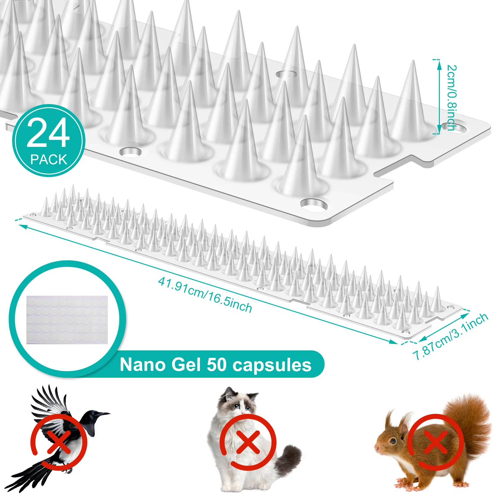 Plastic Bird Repeller Spike Pad for Garden Plants Protection