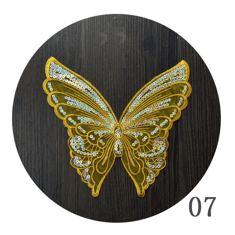 9pcs DIY fashion butterfly Patches for clothing Embroidery Sequins animal  patches for bags decorative parches applique