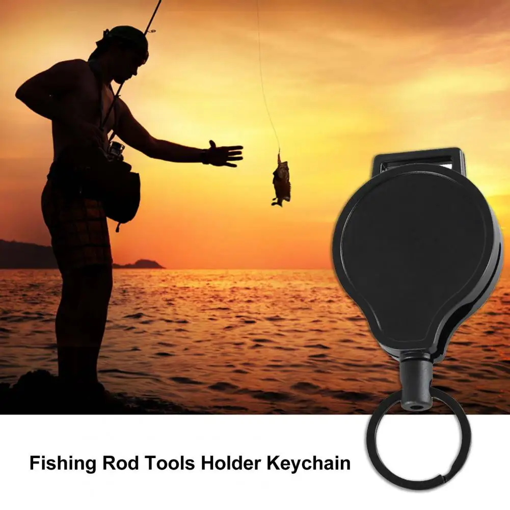 

Badge Reel Key Holder Hard 360 Degree Rotatable Clip Easy-to-pull Fishing Rod Gear Key Chain Outdoor Supplies