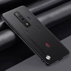 Premium PU Leather Full Protection Phone Case Cover for Red Magic 7S Pro (Black)