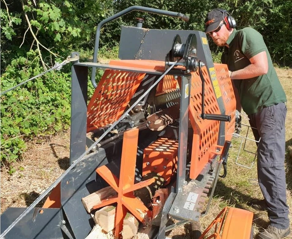 20ton Automatic Gasoline Firewood Processor Log Splitter Wood Cutter Fast Speed Kinetic Wood Processor