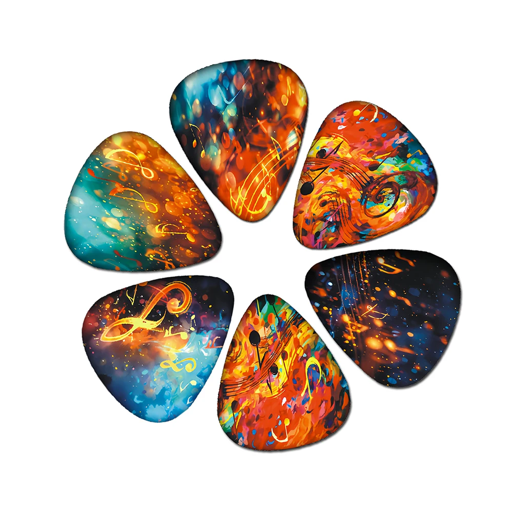 Guitar Picks 12PCS Premium ABS Material Dual-Sided Printing 12 Unique Non-Repeating Designs for Professional Musicians
