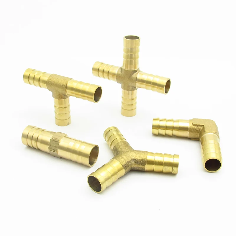 

4mm 5mm 6mm 8mm 10mm 12mm 14mm 16mm 19mm 25mm Hose Barb Brass Barbed Straight Elbow Tee Y 2 3 4 Way Pipe Fitting Connector