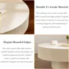 Modern Fluted Drum Coffee Table with Handcraft Embossed Edge Design & Stable & Sturdy Pedestal 3