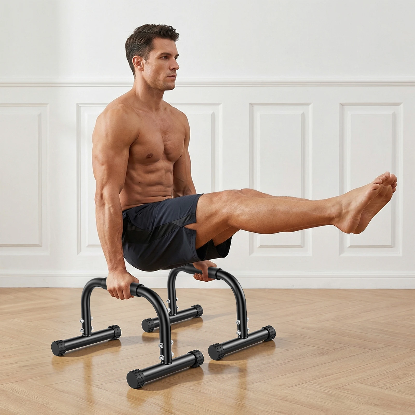 BRIEFNESS Parallettes-Stangen, Liegestützgriffe, Calisthenics-Ausrüstung für Handstände, Full Planche & Dips, 16,6x10x10 Zoll, Krafttraining – Detail 8