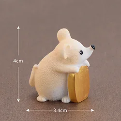 Yellow and Grey Mouse Figurine - Charming Resin Decor for Fairy Garden and Home Display (Yellow A5)