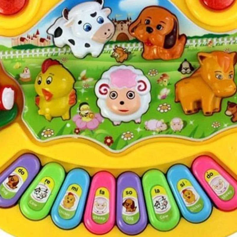 Instrumento musical de educação infantil para crianças, brinquedo de bebê de 1 ano, piano de fazenda, música para meninos