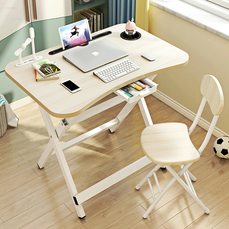 Children Tables Simple Household Folding Student Desk and Chair