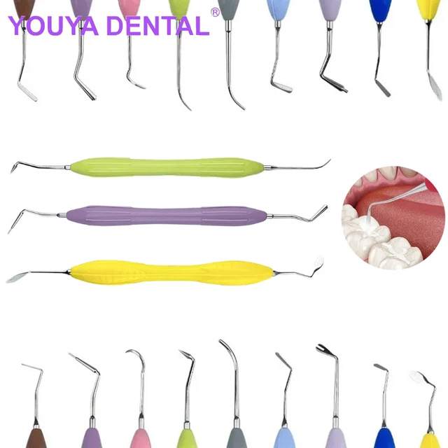 Dental Composite Resin Filling Spatula Aesthetic Restoration Set Resin Filler Kit Restoration Spatula Dentist Tools Double-Head