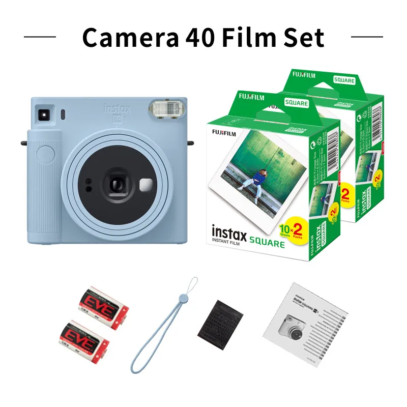 Fujifilm Instax Square SQ1 Instant Camera (Chalk White) Film Bundle 