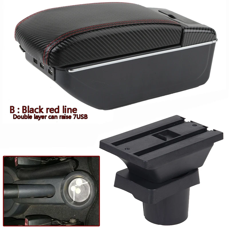 

For Mitsubishi Colt Armrest box central Store content box with cup holder ashtray with USB interface
