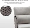 Mid-Century Modern Dining Chairs Set of 2, Handmade Woven Kitchen Chairs, Upholstered Velvet Dining Chairs with Metal Legs for 5