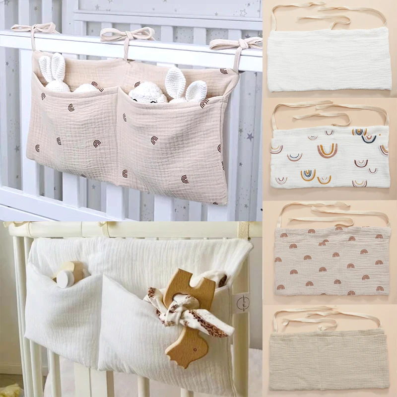 1pc Portable Baby Crib Storage Bag Multifunctional Newborn Bed Headboard  Organizer For Kids Baby Bedding Diaper Bag Accessories