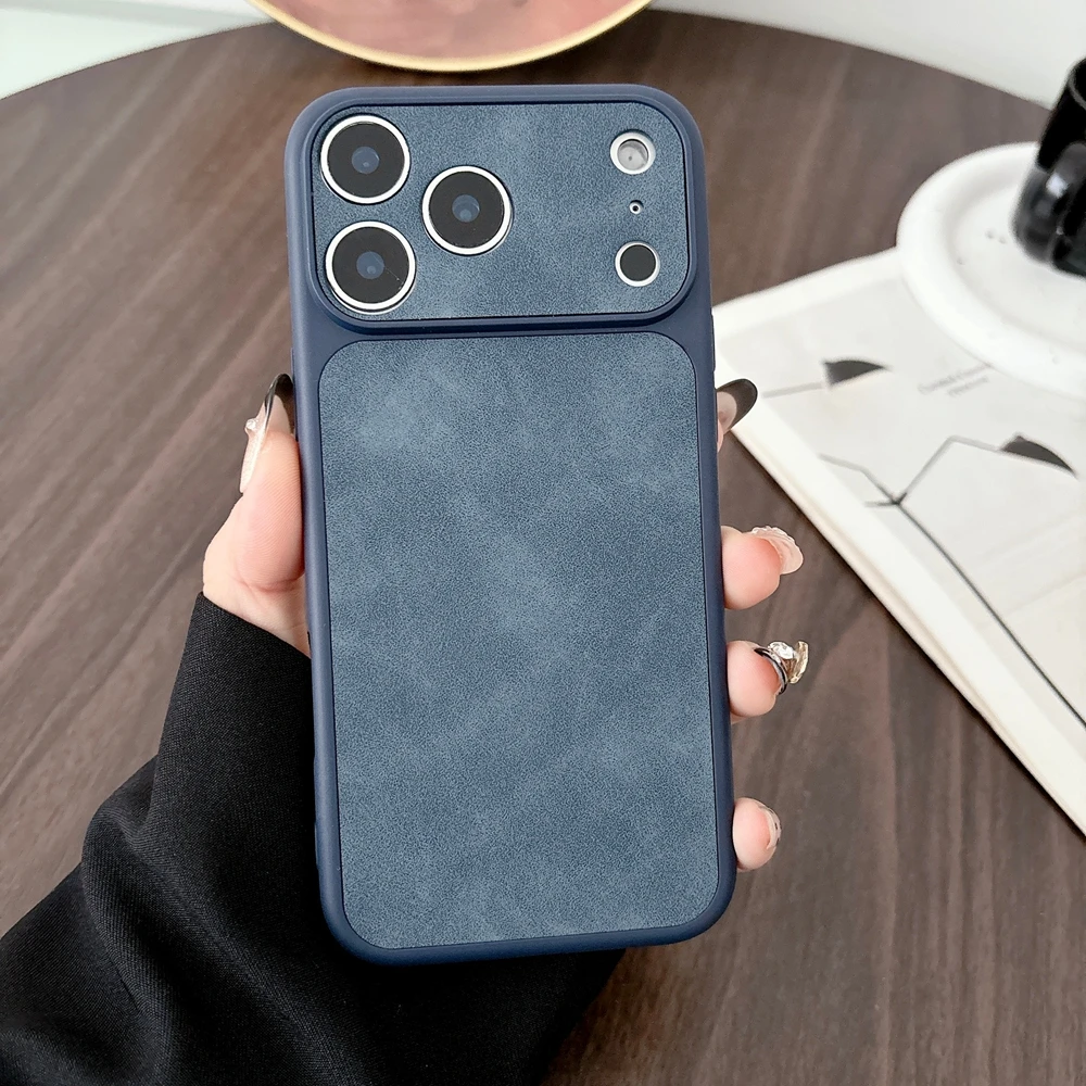 Luxury Leather Matte Phone Soft Case - Shockproof Back Cover